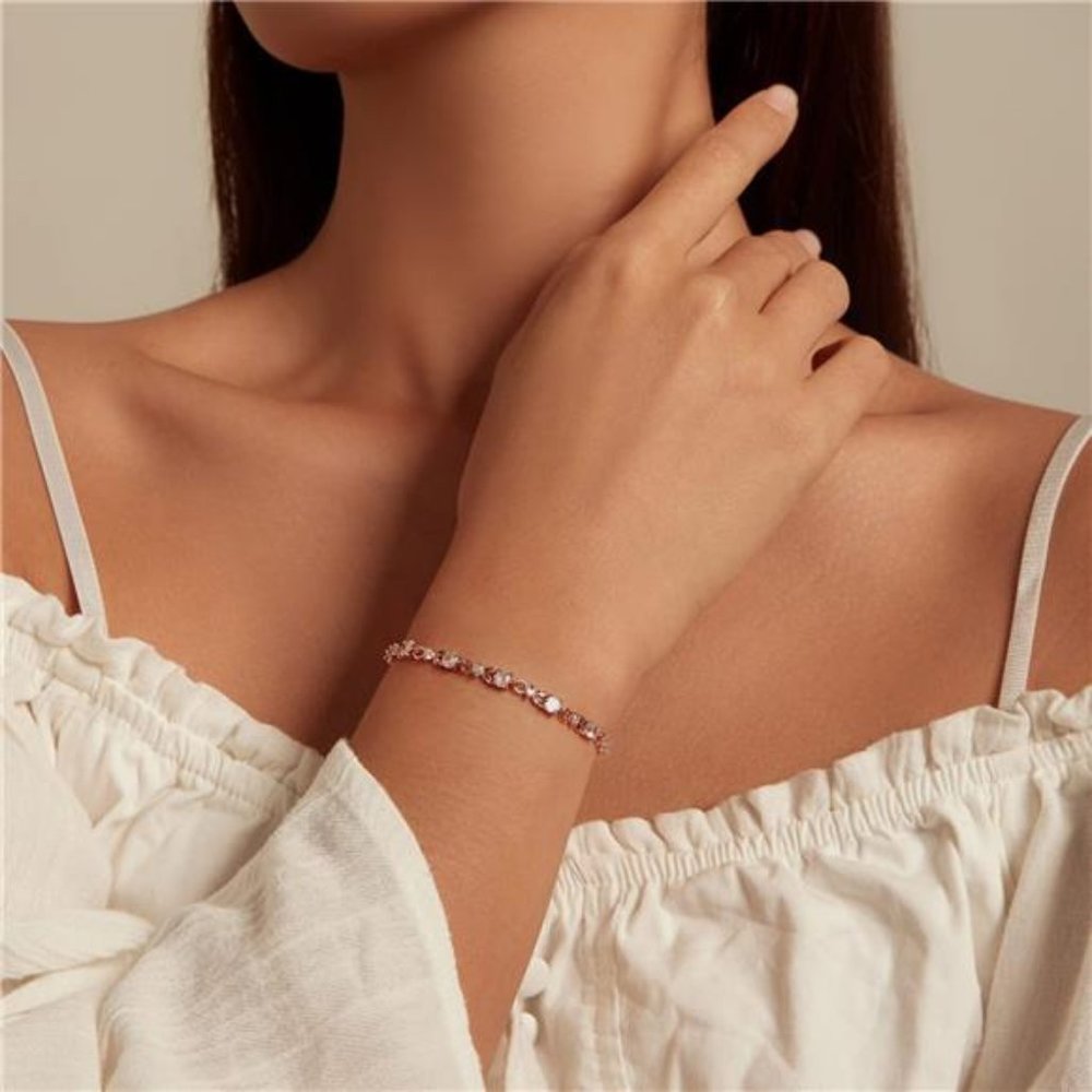 Adjustable 14K Gold Plated CZ Tennis Bracelet